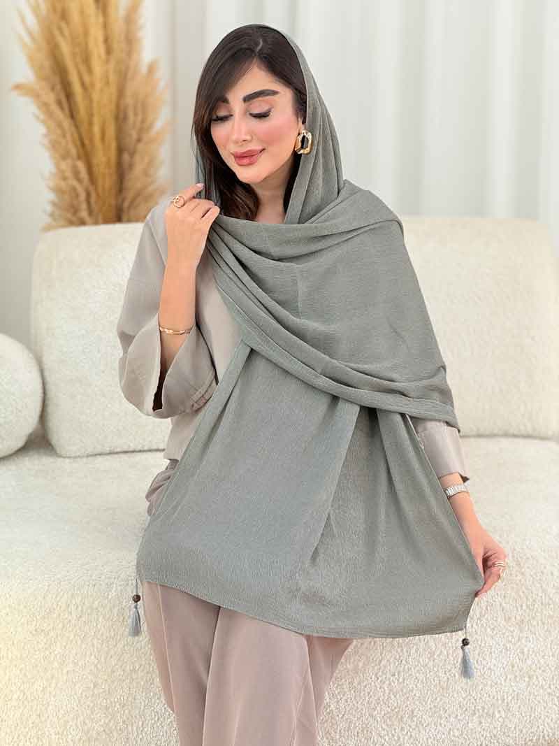 شال منگوله دار نیلسا کد 8175 — تصویر ۴