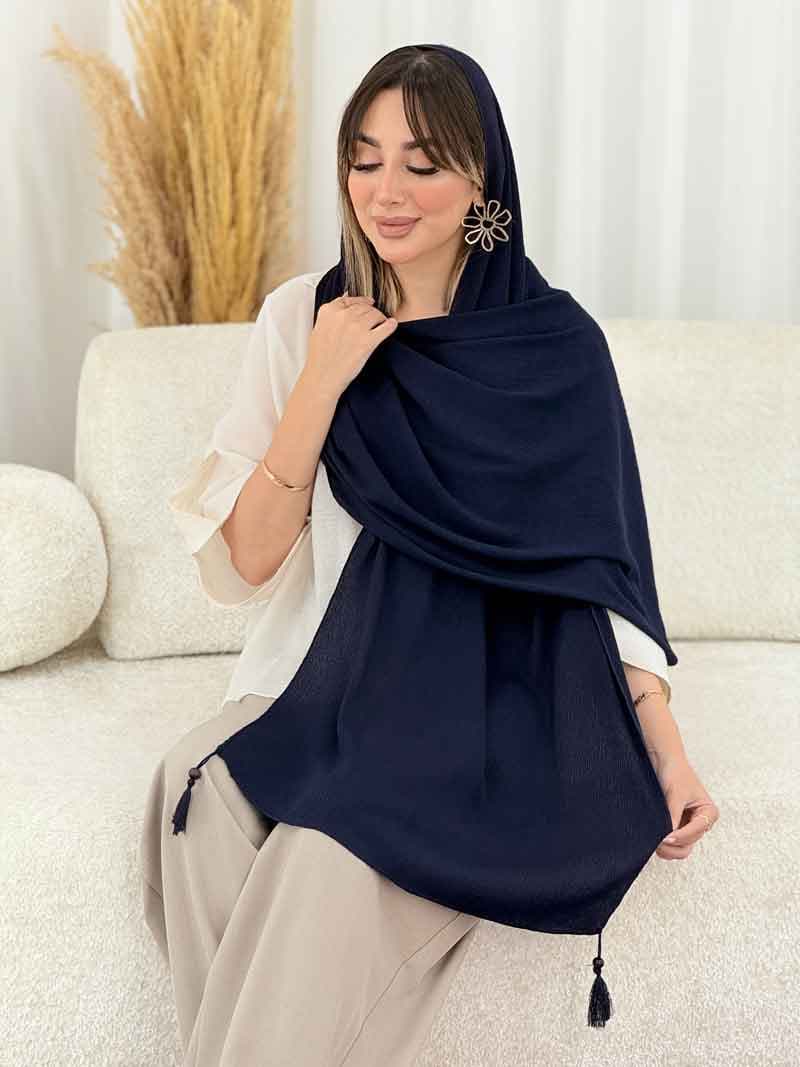 شال منگوله دار نیلسا کد 8175 — تصویر ۸