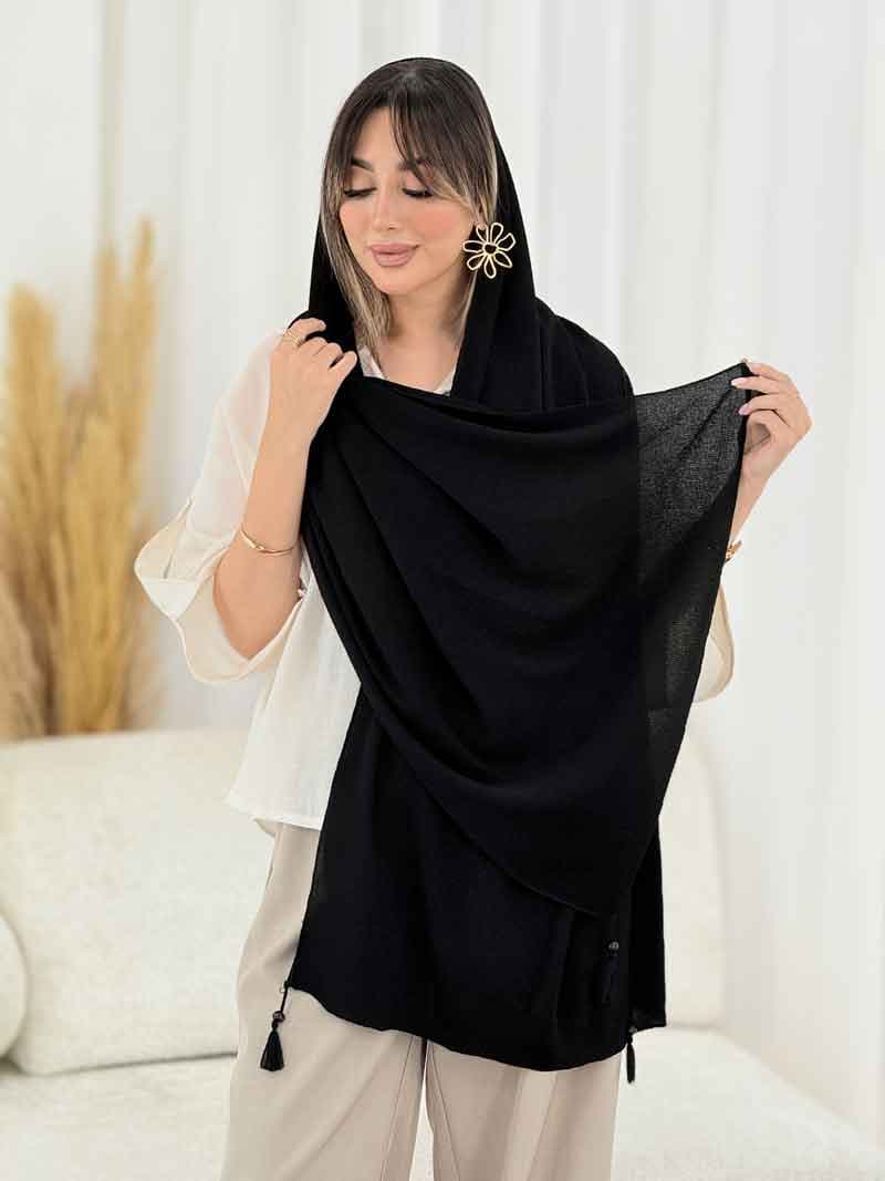 شال منگوله دار نیلسا کد 8175 — تصویر ۵