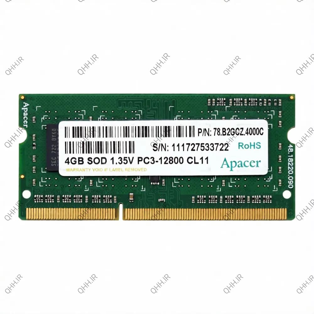 رم لپ تاپ 4 گیگ Apacer DDR3-PC3L 1600-12800 MHz 1.35V