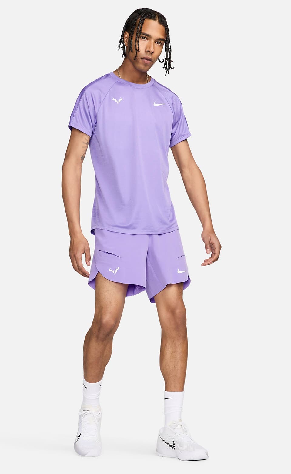 تی شرت تنیس مردانه نایک Nike Dri-FIT Rafa Challenger – بنفش — تصویر ۶