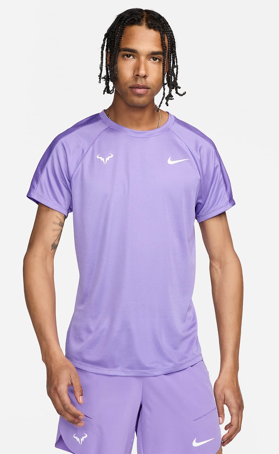 تی شرت تنیس مردانه نایک Nike Dri-FIT Rafa Challenger – بنفش