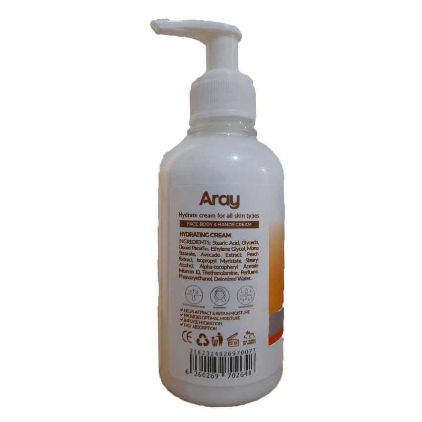 کرم آبرسان پوست آووکادو پمپی 250 میل آرای Aray — تصویر ۵