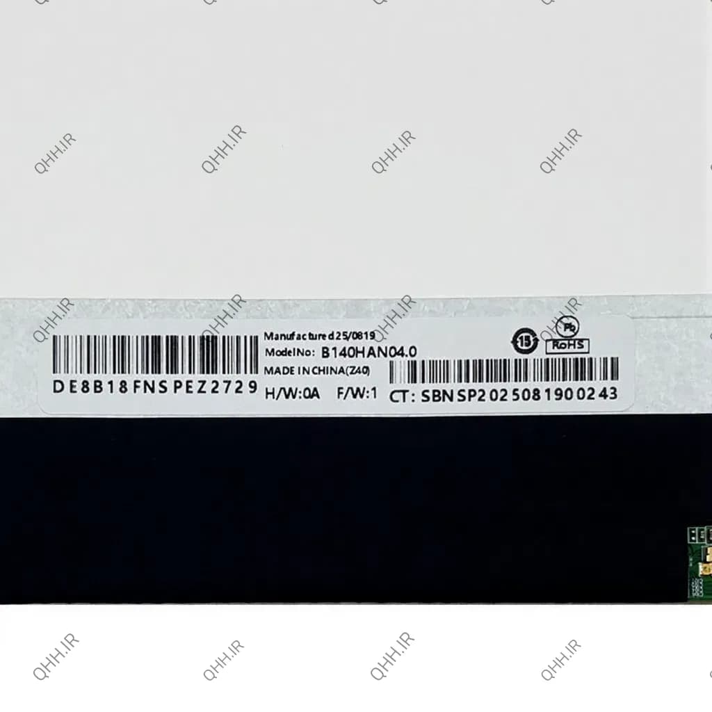 ال ای دی لپ تاپ 14.0 B140HANO4.0 نازک مات 30 پین FHD-IPS بدون جاپیچ 315x197x2.5mm حباب شیشه دارد — تصویر ۴