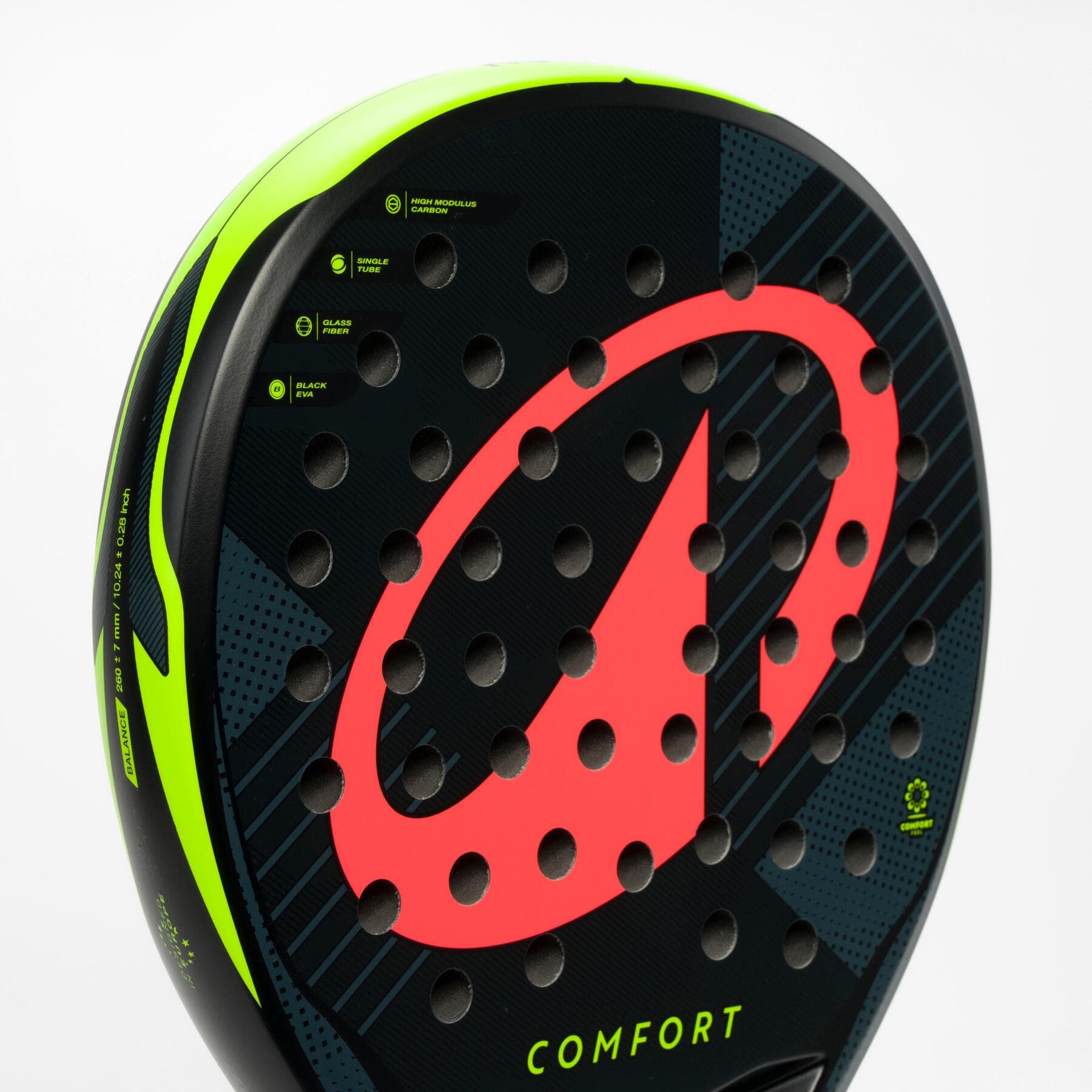 راکت پدل بزرگسال دکتلون Decathlon Adult Padel Kuikma PR Comfort – مشکی/قرمز — تصویر ۴