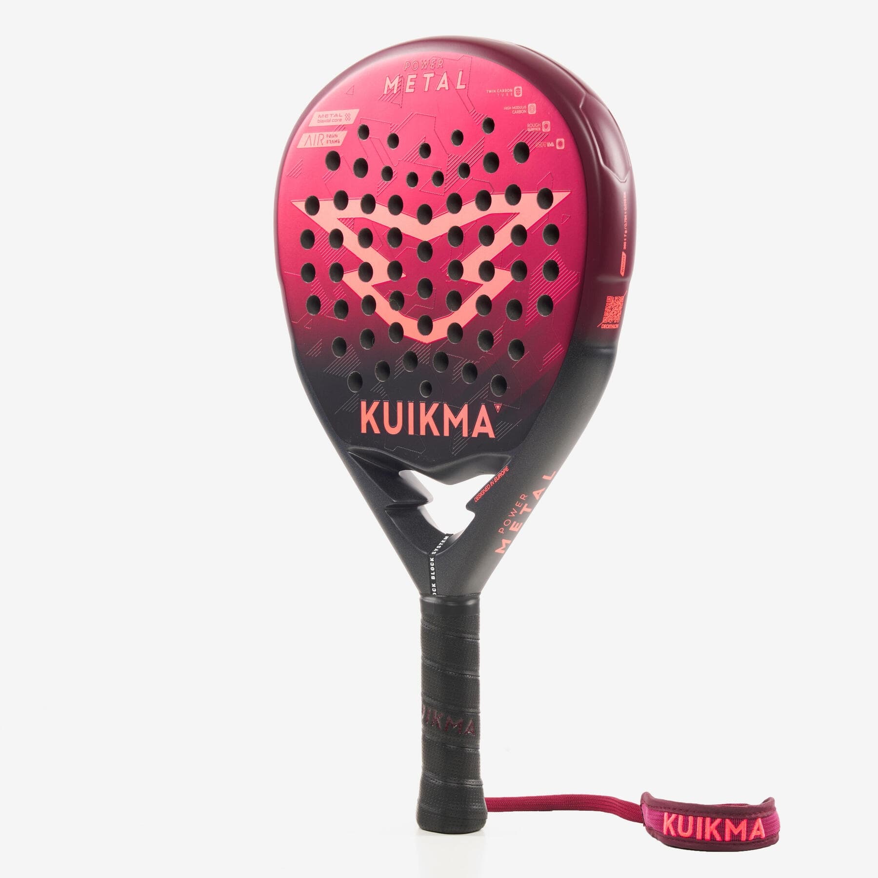 راکت پدل بزرگسال دکتلون Decathlon Adult Padel Kuikma Power Metal – زرشکی — تصویر ۲