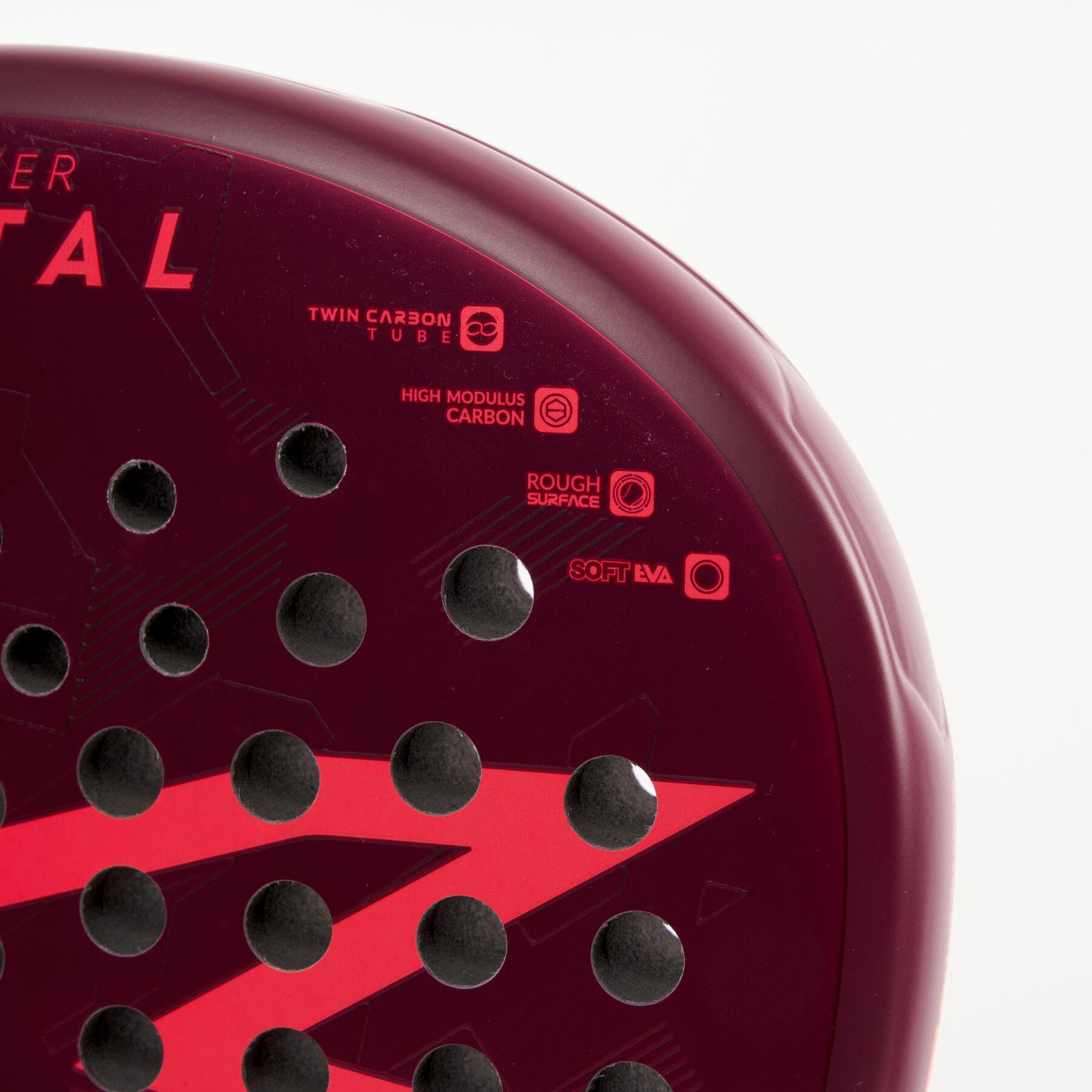 راکت پدل بزرگسال دکتلون Decathlon Adult Padel Kuikma Power Metal – زرشکی — تصویر ۶
