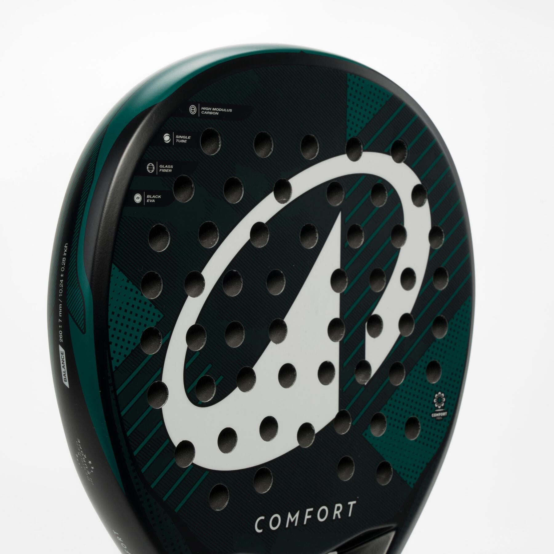 راکت پدل بزرگسال دکتلون Decathlon Adult Padel Kuikma PR Comfort – مشکی/سبز — تصویر ۴