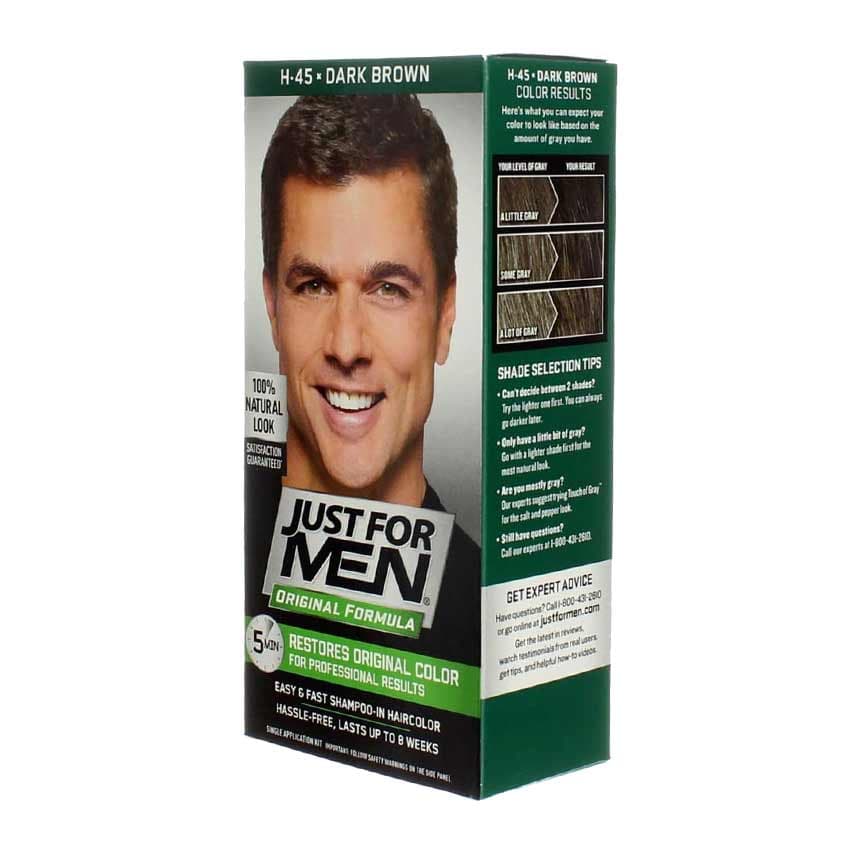 شامپو رنگ رفع سفیدی مو مردانه قهوه ای تیره 60 میل جاست فور من JUST FOR MEN — تصویر ۴