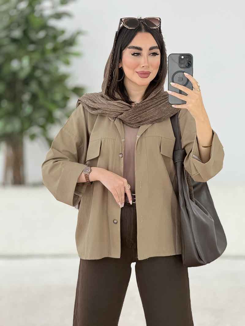 مانتو جیب نما جلو برش دار کد 8178 — تصویر ۷