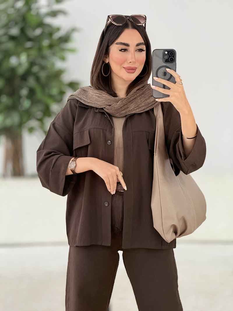 مانتو جیب نما جلو برش دار کد 8178 — تصویر ۵