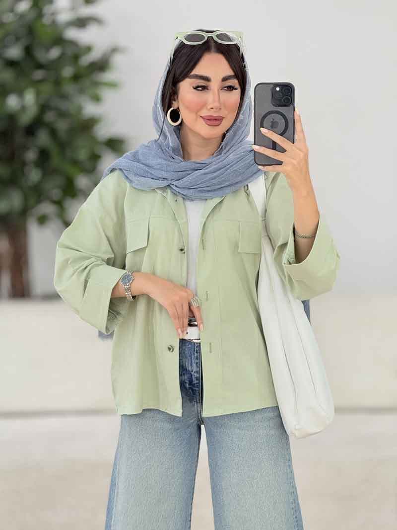 مانتو جیب نما جلو برش دار کد 8178 — تصویر ۲