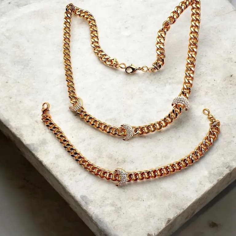 ست دستبند و گردنبند ژوپینگ مدل کارتیر ماه