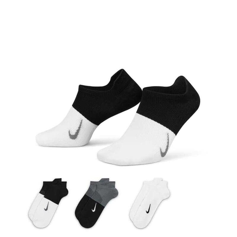 جوراب تنیس نایک Nike Everyday Plus Lightweight – پک سه تایی- سفید/مشکی