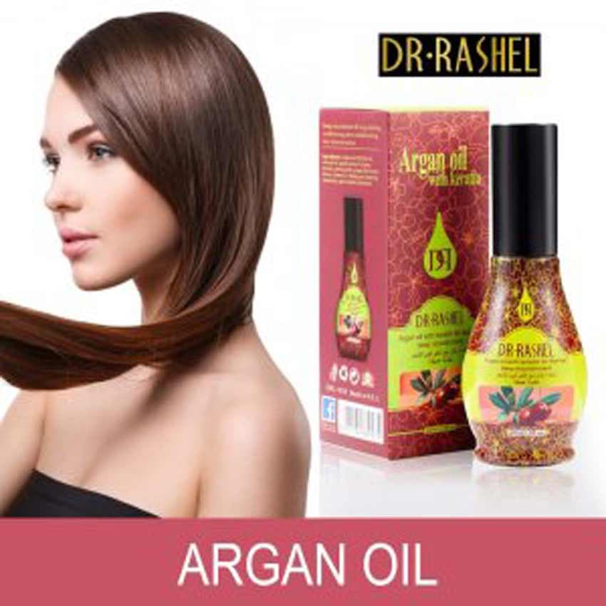 روغن تقویت کننده مو آرگان و کراتین پمپی 60 میل دکتر راشل DR-RASHEL — تصویر ۶