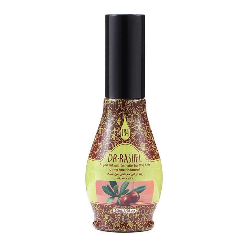 روغن تقویت کننده مو آرگان و کراتین پمپی 60 میل دکتر راشل DR-RASHEL — تصویر ۴