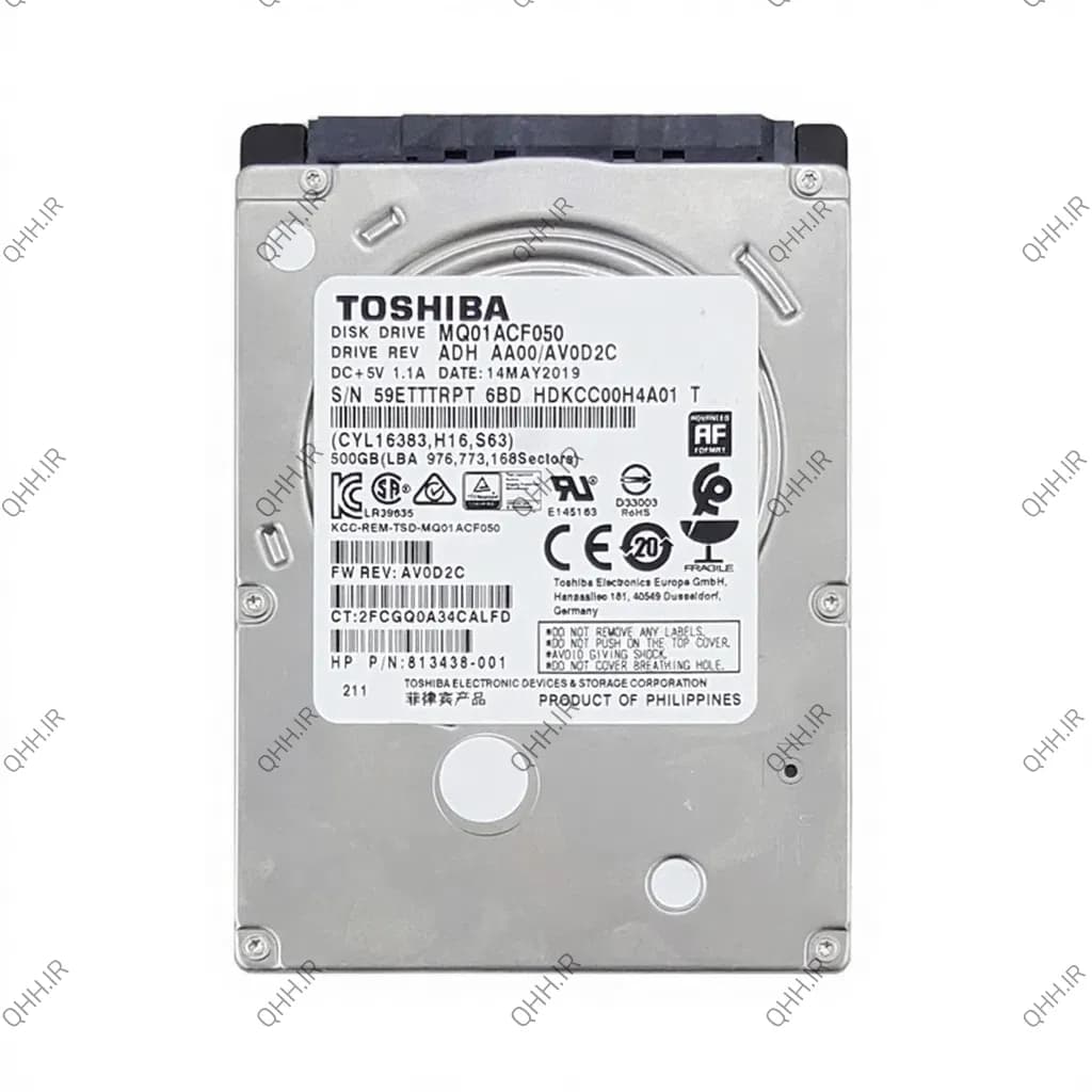 هارد HDD لپ تاپ 500 گیگابایت توشیبا Sata 5400RPM Slim -ریفر
