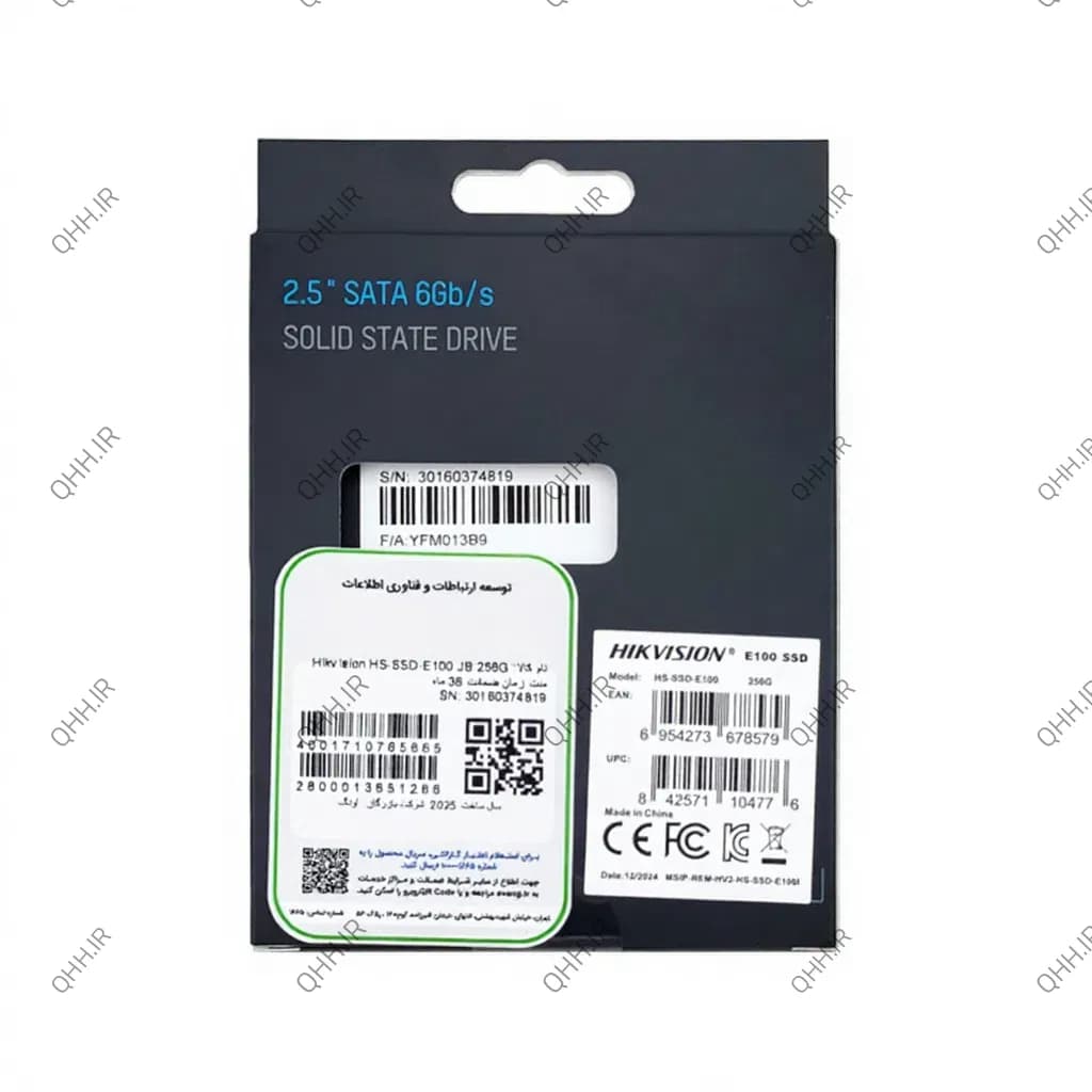 هارد SSD لپ تاپ 256 گیگابایت هایک ویژن Sata 2.5Inch E100 آونگ — تصویر ۳
