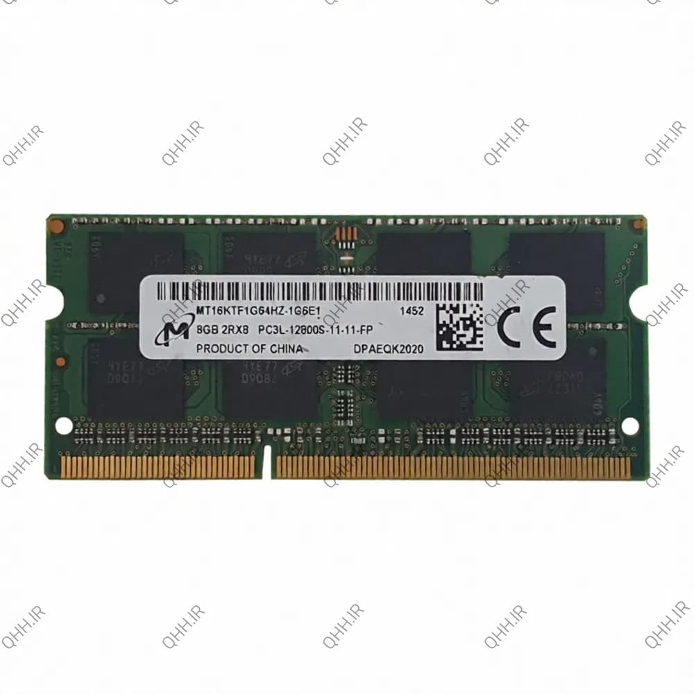 رم لپ تاپ 8 گیگ Micron Technology DDR3-PC3L-1600 -12800 MHZ 1.35V — تصویر ۲