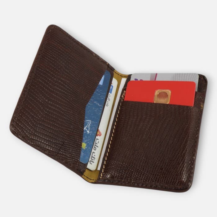 کیف جاکارتی چرم گاوی طرح کروکو تاشو