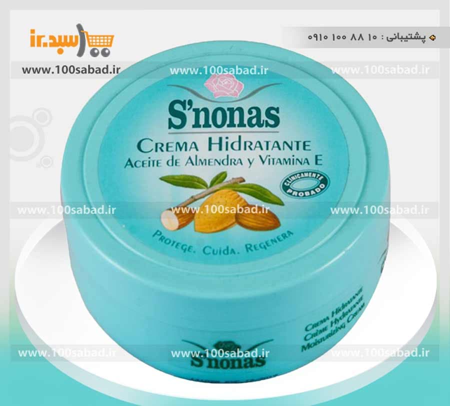 کرم مرطوب کننده صورت بادام کاسه ای 200 میل اسنوناس Snonas