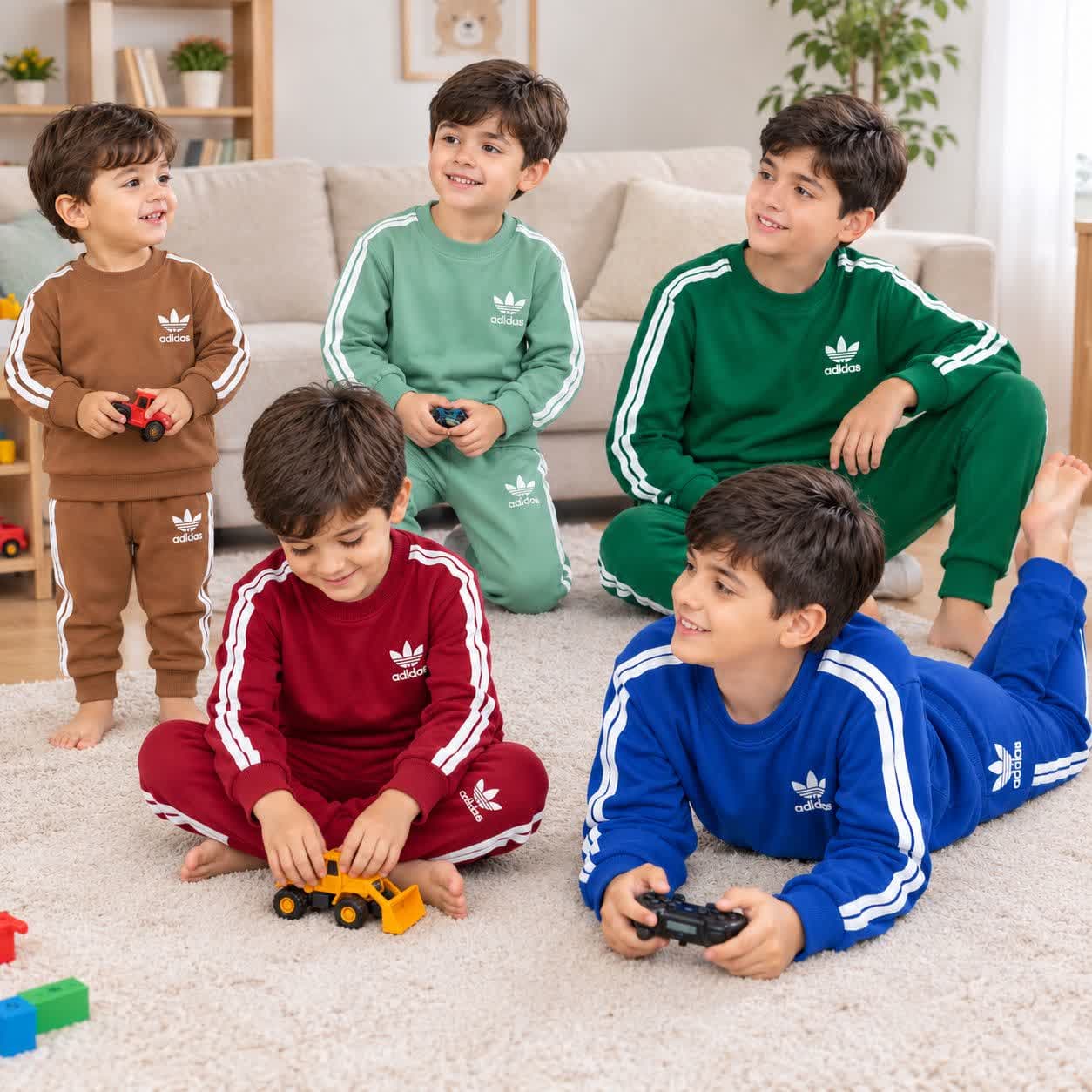 بلوز شلوار آدیداس دورس پنبه لاکرادار پنج رنگ