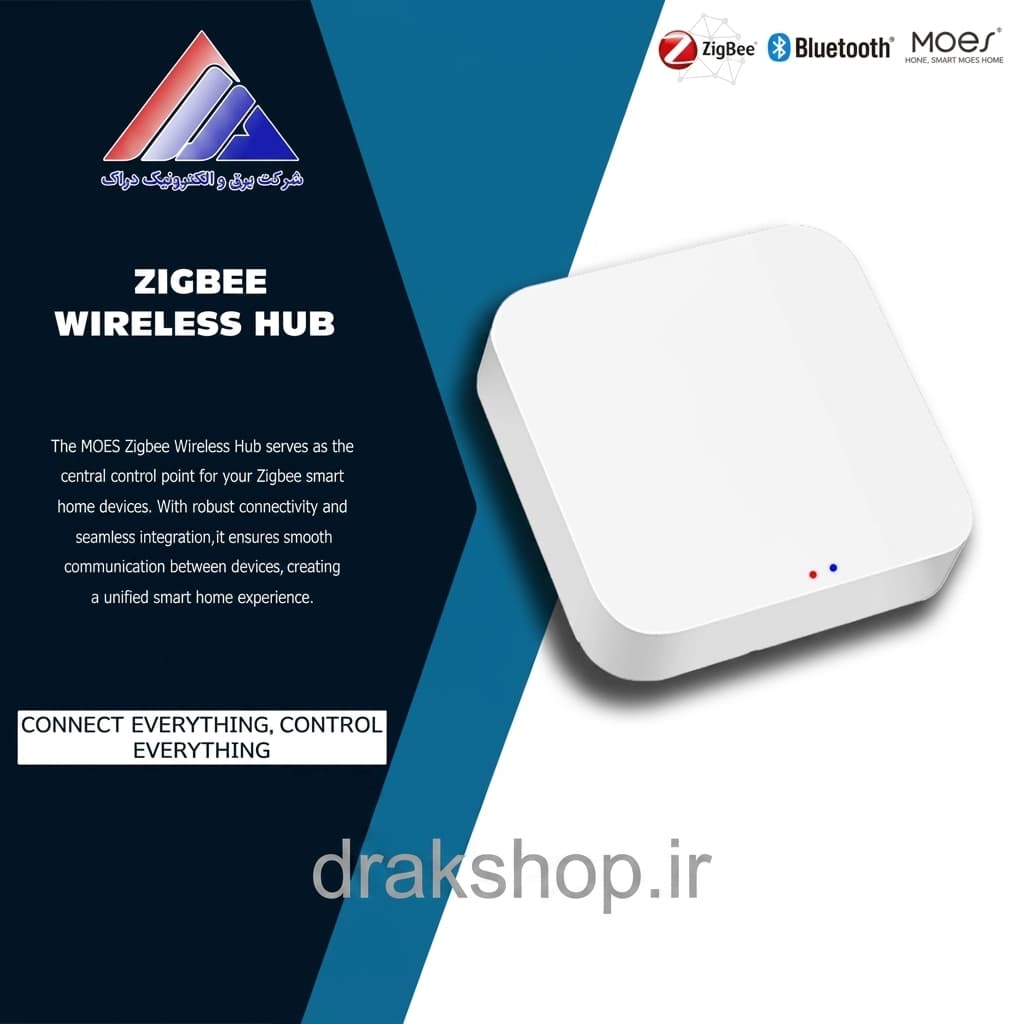 هاب مرکزی بی‌سیم هوشمند MOES مدل MHUB-W با پشتیبانی از زیگبی ۳.۰ و بلوتوث