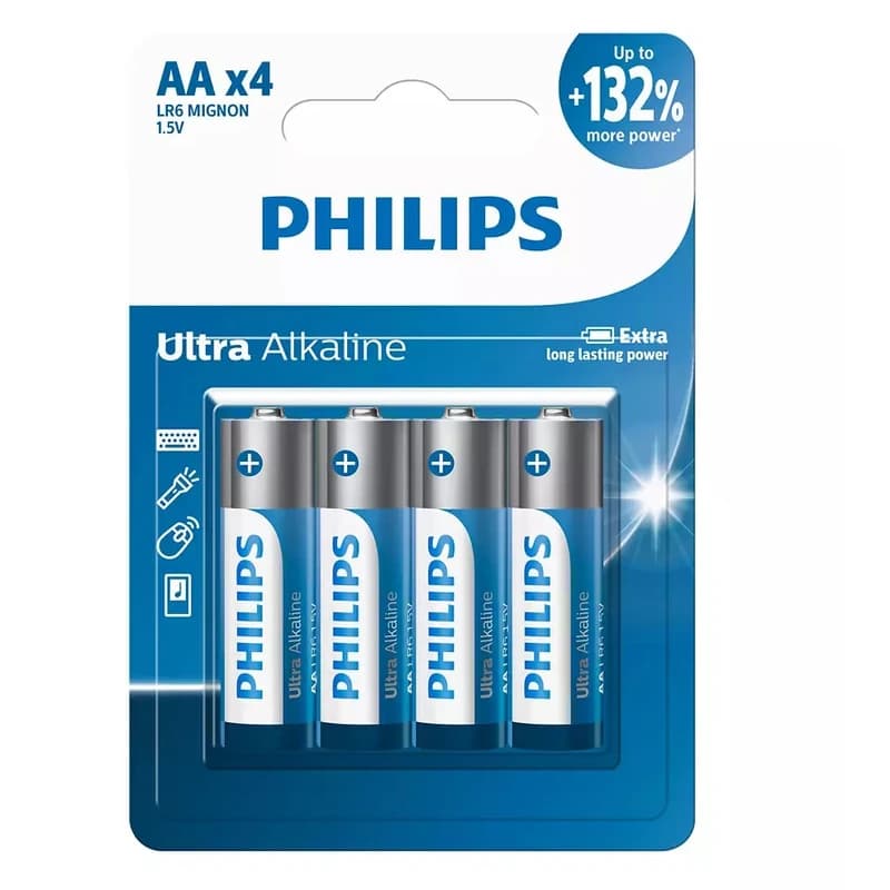باتری قلمی Ultra Alkaline چهار عددی فیلیپس