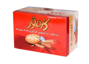 بیسکویت بدون قند با سبوس فراوری شده کامور
