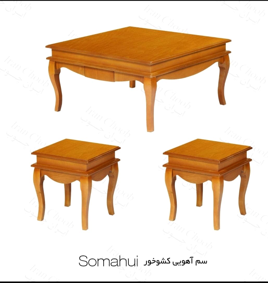 جلومبلی عسلی چوبی مدل سم اهویی کشو خور
