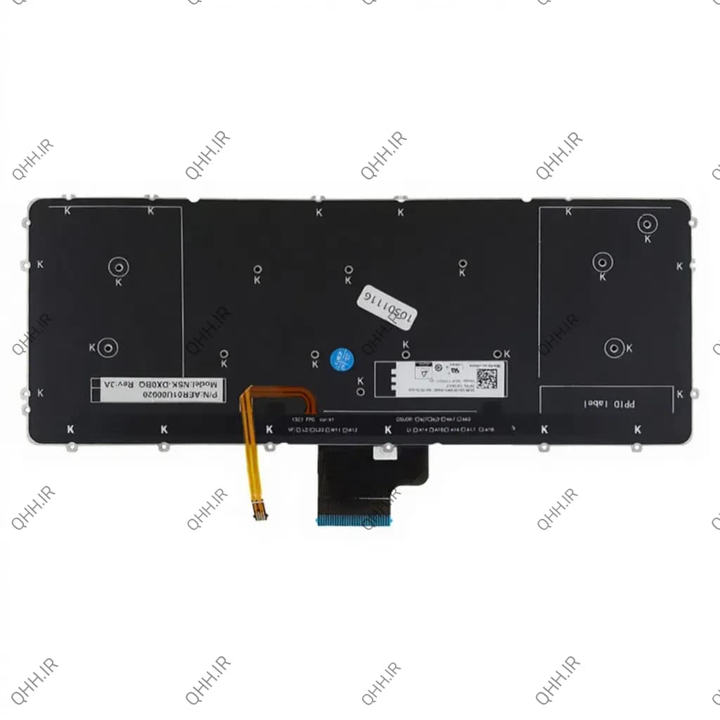 کیبرد لپ تاپ دل XPS 15 9530 مشکی-اینترکوچک-بابک لایت-بدون فریم — تصویر ۴