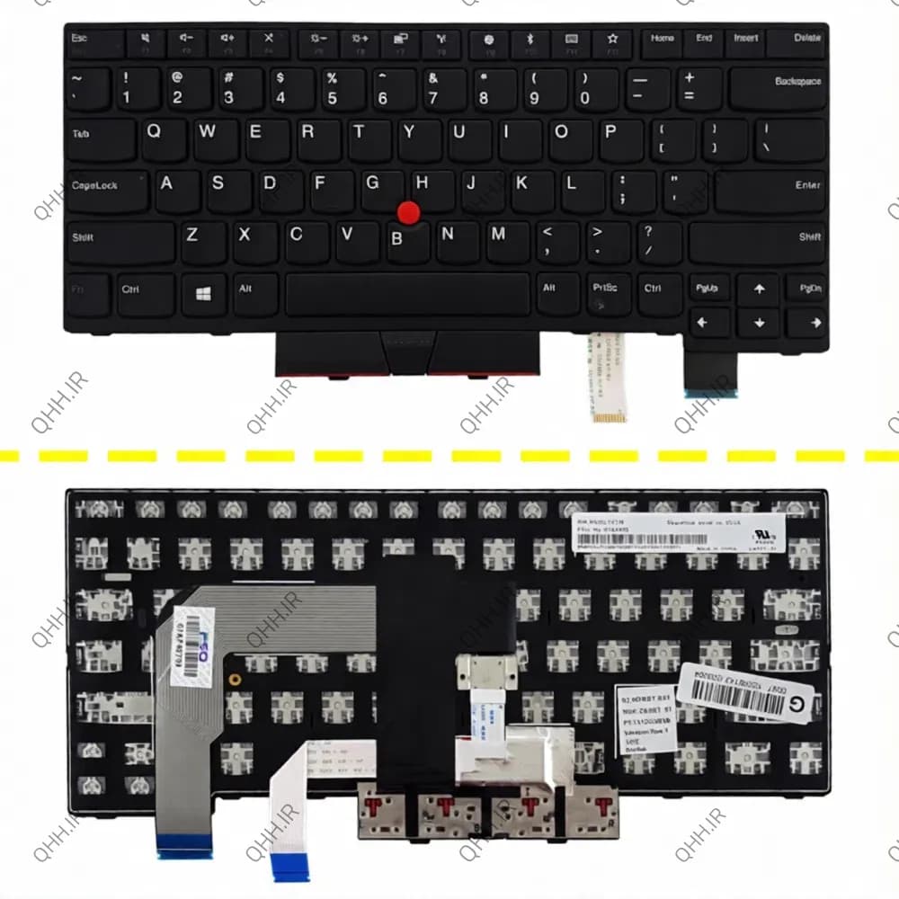 کیبرد لپ تاپ لنوو ThinkPad T470-T480 مشکی-با موس و فریم — تصویر ۳