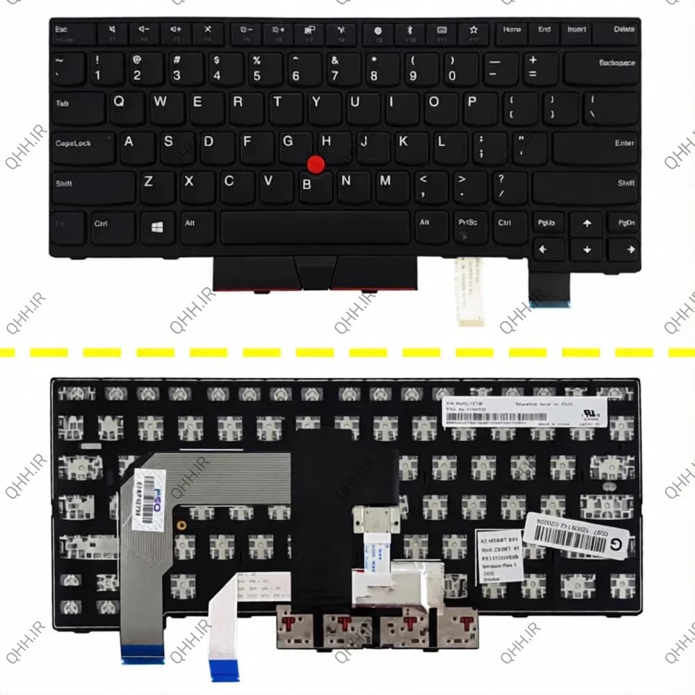 کیبرد لپ تاپ لنوو ThinkPad T470-T480 مشکی-با موس و فریم — تصویر ۴