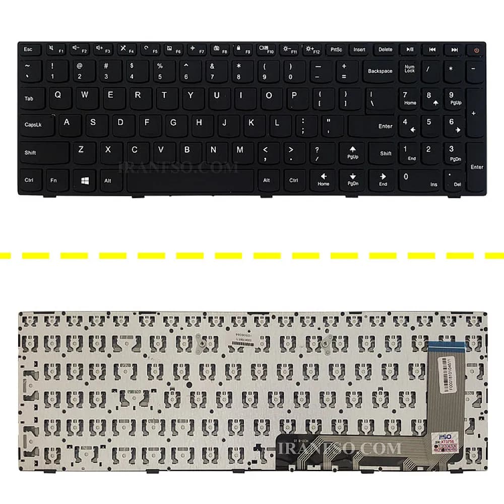 کیبرد لپ تاپ لنوو IdeaPad 110-15ISK مشکی-با فریم-با دکمه پاور — تصویر ۴