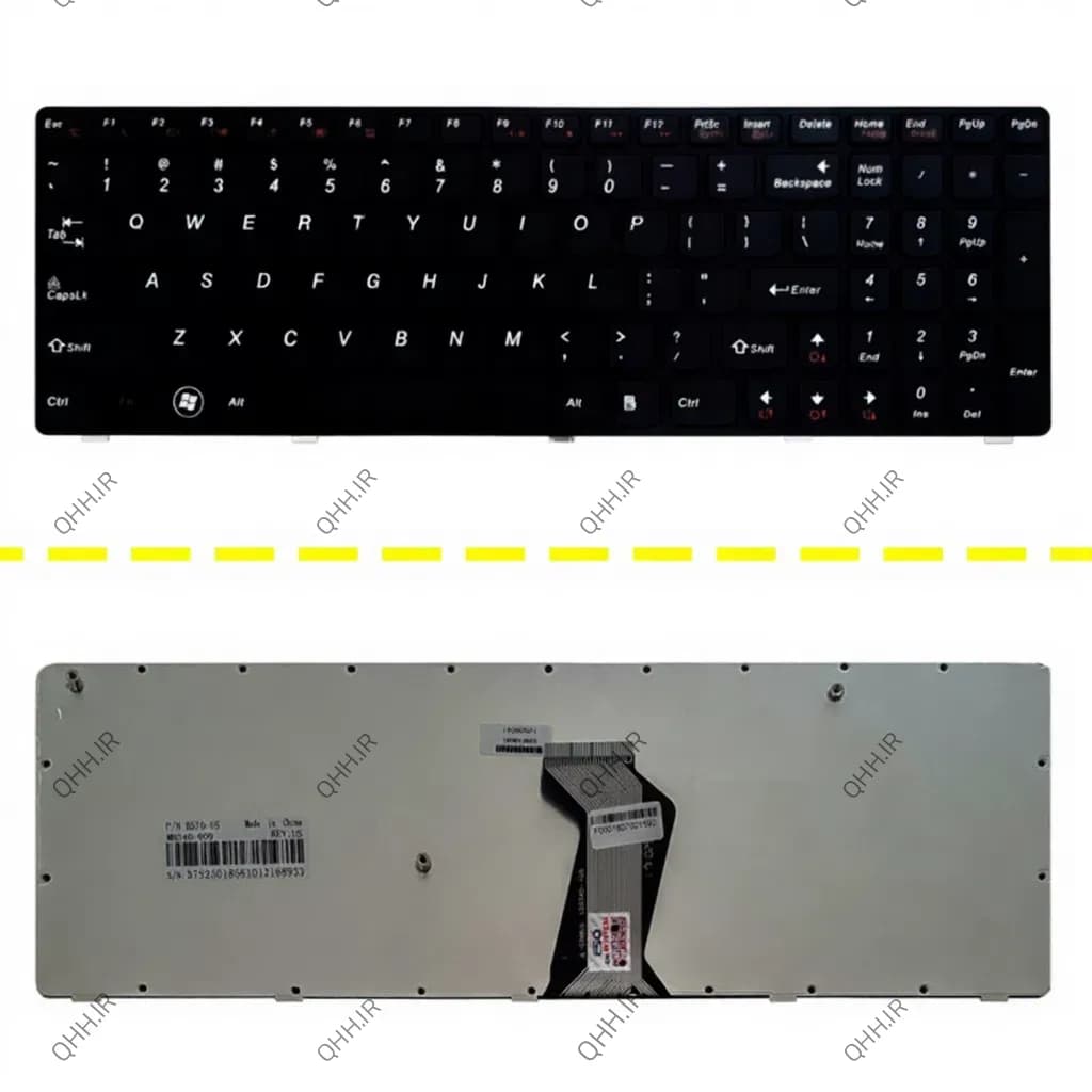 کیبرد لپ تاپ لنوو IdeaPad B570-B590 مشکی-با فریم