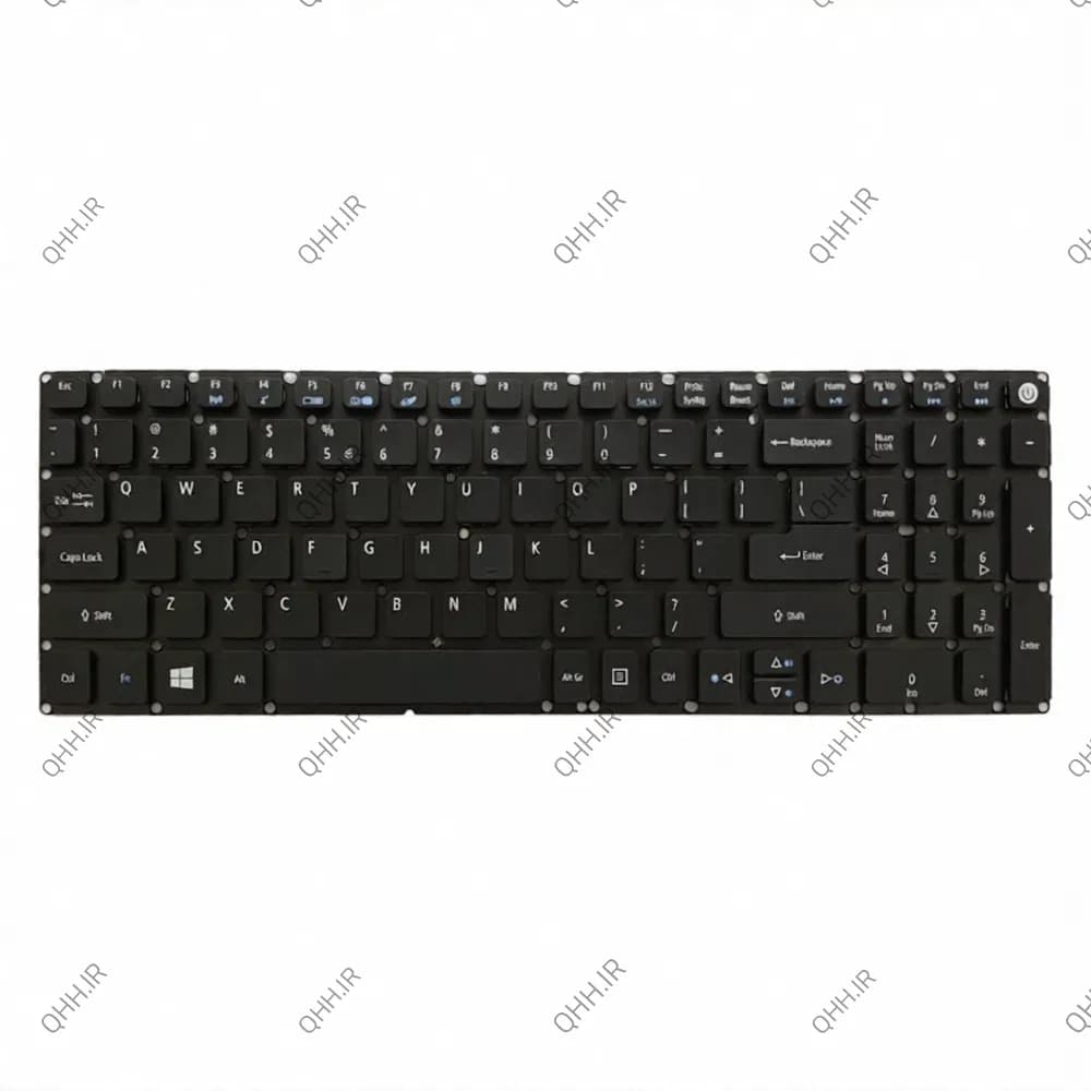 کیبرد لپ تاپ ایسر AS E5-532_E5-573 مشکی-اینترکوچک بدون فریم به همراه کلید پاور — تصویر ۵