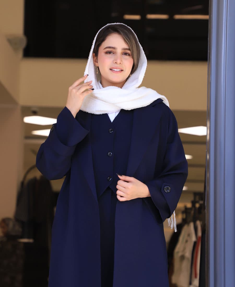 مانتو | مدل اورکت ماندانا کد 1046 – سرمه ای — تصویر ۲