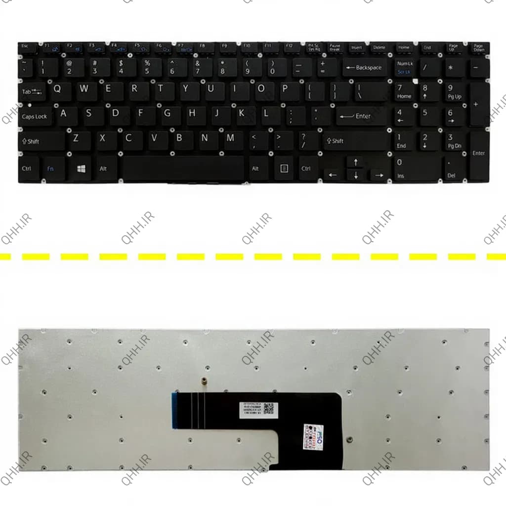کیبرد لپ تاپ سونی SVF152-SVF153 مشکی-اینترکوچک بدون فریم