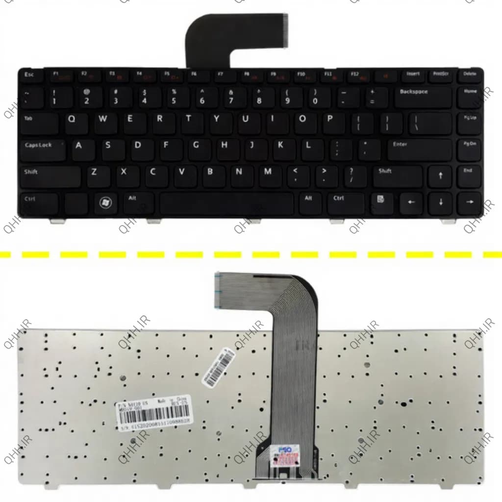 کیبرد لپ تاپ دل XPS L502-Inspiron 5040-5050 Latitude 3550 مشکی-با فریم — تصویر ۲