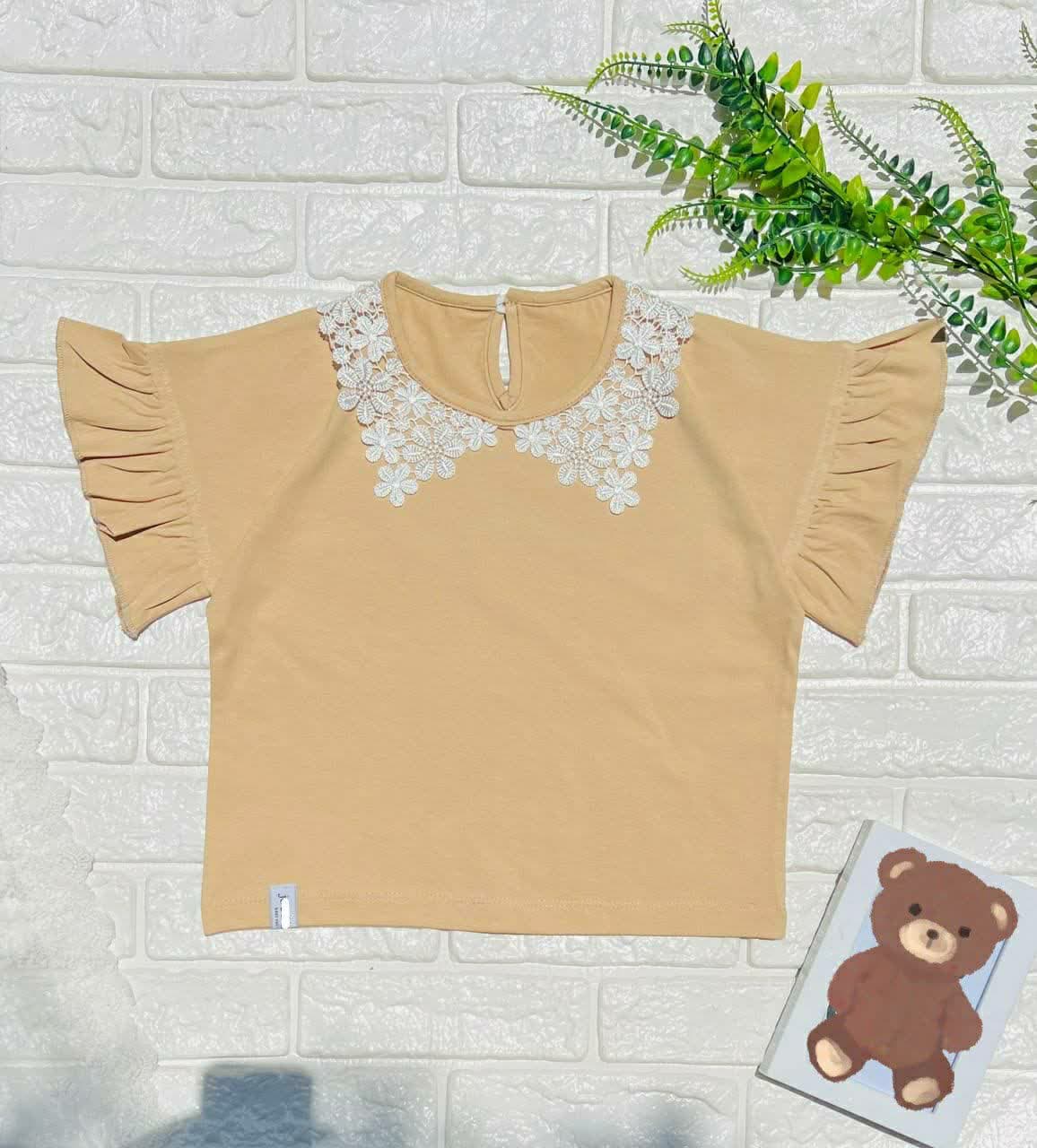 تیشرت یقه گیپور دخترانه – ظرافت و شیکپوشی در یک نگاه 💖 — تصویر ۸