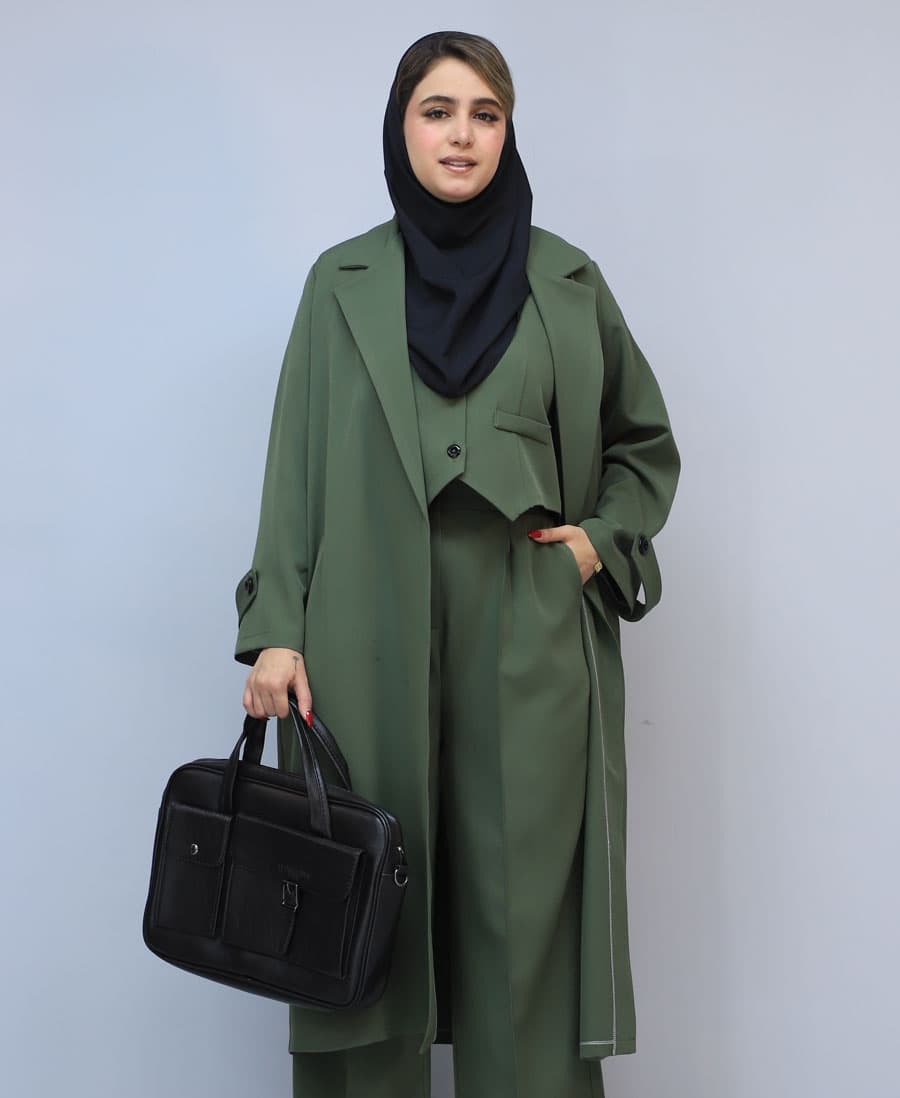 مانتو | مدل اورکت ماندانا کد 1046 – سبز سدری — تصویر ۲