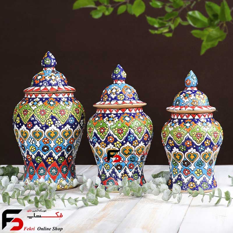 پا سماوری مینا کاری سفال