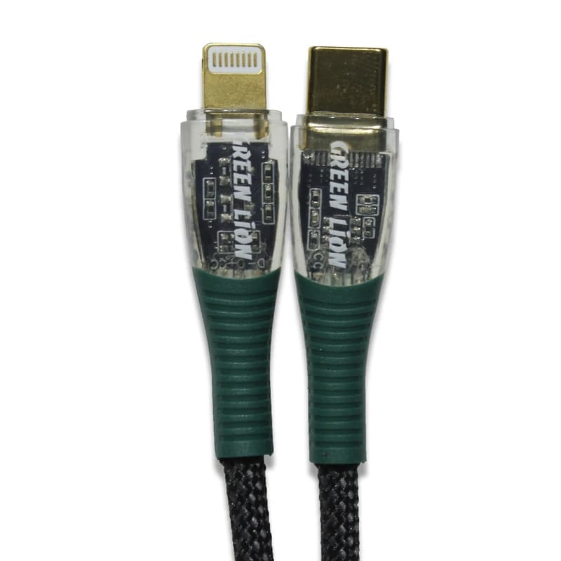 کابل تبدیل USB-C به لایتنینگ گرین لاین مدل TRNSPRNT-E