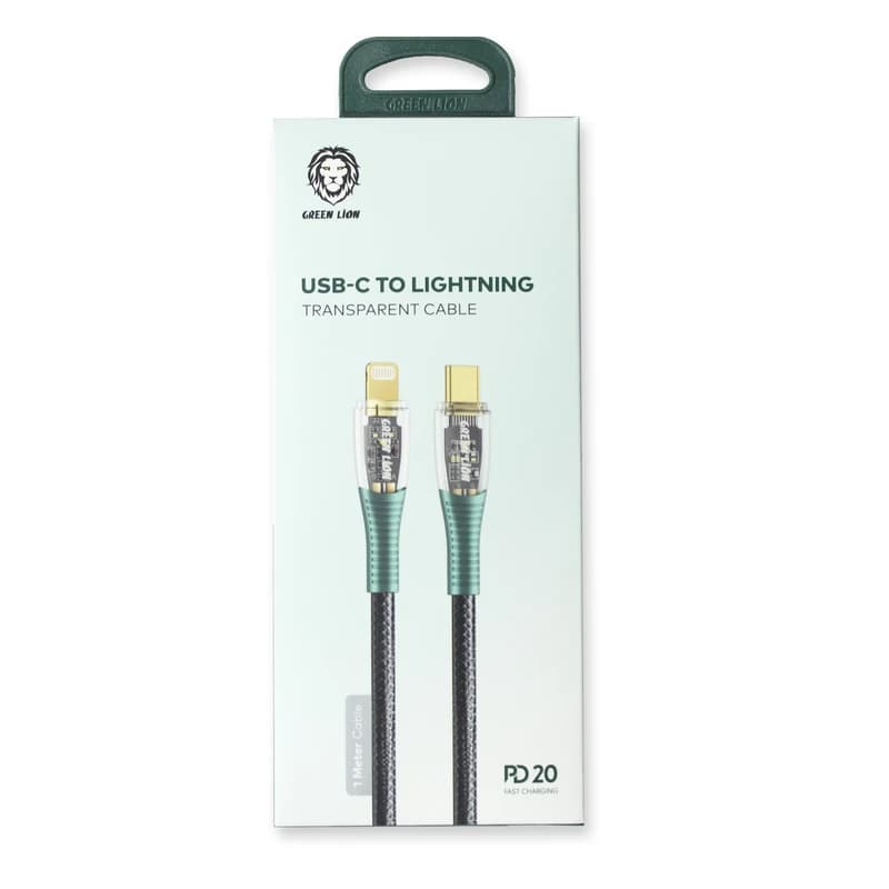 کابل تبدیل USB-C به لایتنینگ گرین لاین مدل TRNSPRNT-E — تصویر ۲