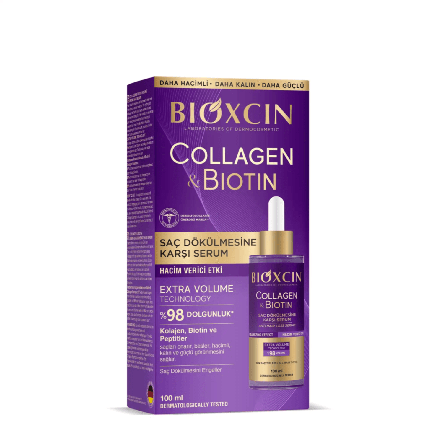 سرم ضد ریزش و حجم دهنده مو حاوی کلاژن و بیوتین Collagen & Biotin مناسب برای انواع مو حجم 100 میلی لیتر
