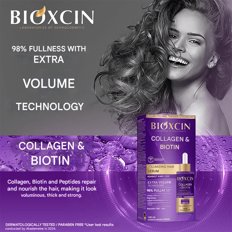 سرم ضد ریزش و حجم دهنده مو حاوی کلاژن و بیوتین Collagen & Biotin مناسب برای انواع مو حجم 100 میلی لیتر — تصویر ۳