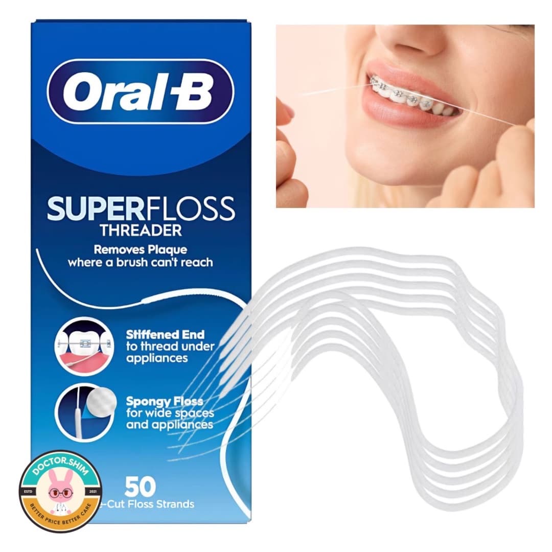 نخ دندان اورال بی Oral-B مدل سوپرفلاس Super Floss بسته ۵۰ عددی — تصویر ۲