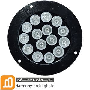 چراغ استخری رینگ دار 15 وات غلاف دار توکار کد ETT-010
