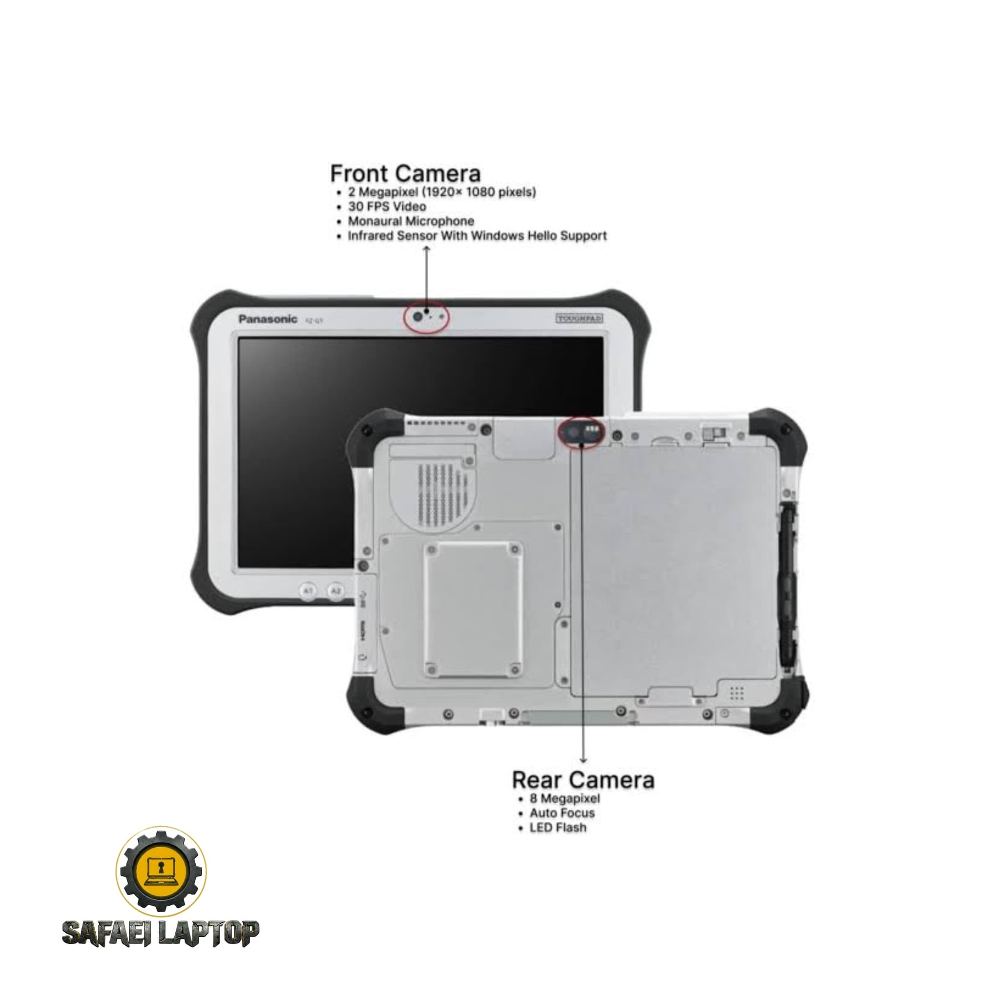 تبلت صنعتی-نظامی پاناسونیک Panasonic Rugged Tablet FZ-G1 5th Gen (i5 نسل 5/ رم 8/ هارد 128)