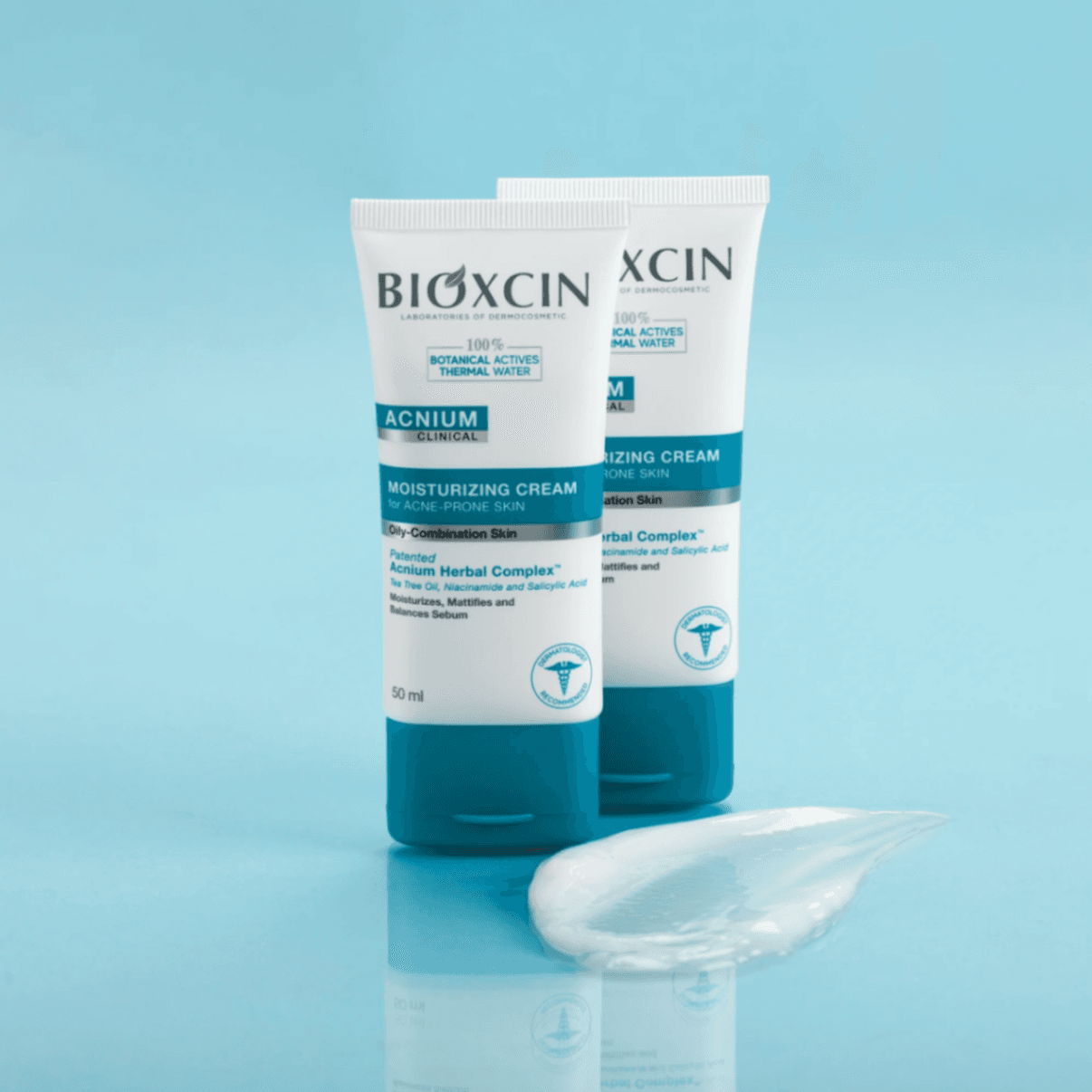 کرم مرطوب کننده صورت ضد جوش بیوو,کسین مدل ACNIUM مناسب پوست های چرب و مختلط حجم 50 میلي ليتر — تصویر ۴